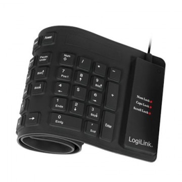 Logilink Flexible waterproof Keyboard USB + PS/2 ID0019A  Wired, USB Type A male, German (QWERTZ), Black