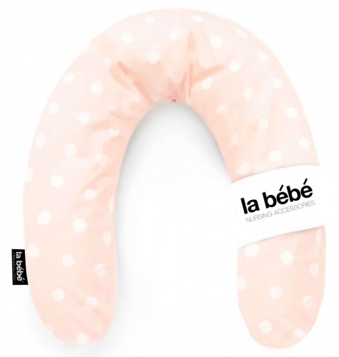 La Bebe™ Rich Cotton Nursing Maternity Pillow Art.74270 Pink Dots Pakaviņš mazuļa barošanai / gulēšanai / pakaviņš grūtniecēm 30x104 cm image 1