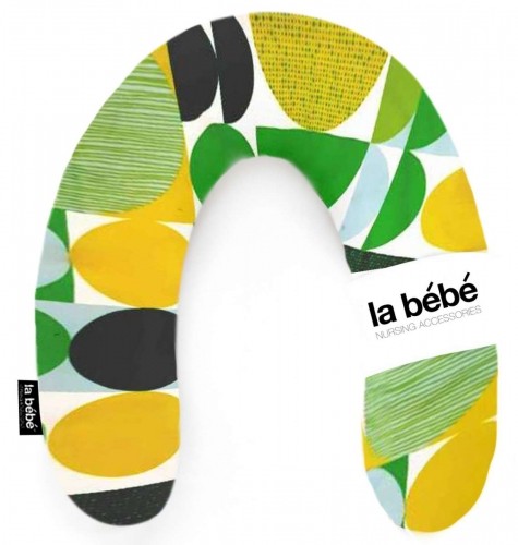 La Bebe™ Rich Maternity Pillow Art.49550 Green&yellow circles Pakaviņš (pakavs) mazuļa barošana, gulēšanai, pakaviņš grūtniecēm, 34x104 cm image 1