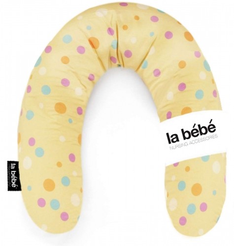 La Bebe™ Rich Maternity Pillow Art.111357 Yellow Dots Pakaviņš (pakavs) mazuļa barošana, gulēšanai, pakaviņš grūtniecēm 30x104 cm image 1