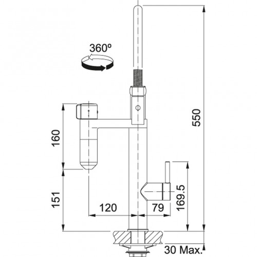 Franke VITAL Chrome/Gunmetal 120.0551.219 Кухонный смеситель с капсульной системой фильтрации воды image 2