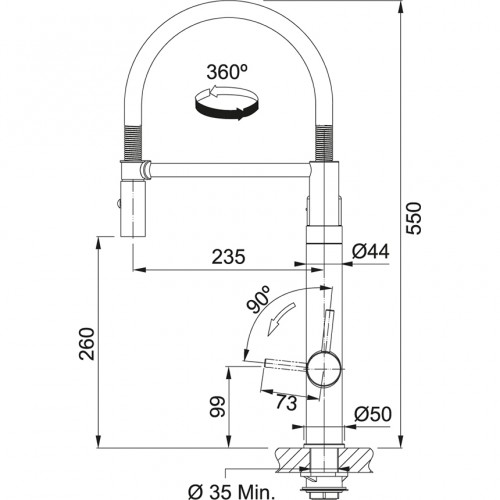 Franke VITAL Chrome/Gunmetal 120.0551.219 Кухонный смеситель с капсульной системой фильтрации воды image 3