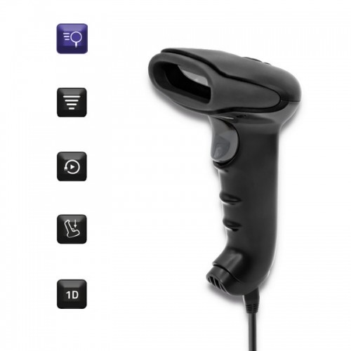 Qoltec 50866 Comfortable 1D Barcode Scanner / Reader | CCD | USB Cable Black image 2