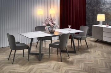 Halmar TIZIANO extension table, color: top - light grey / dark grey, legs - dark grey