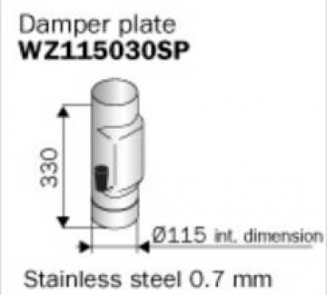 HARVIA WZ115030SP Damper plate Ø 115 mm, stainless steel   