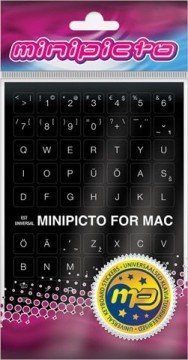 Kolm LÕvi (minipicto) Minipicto klaviatūras uzlīmes EST KB-MAC-EE01-BLK, melnas