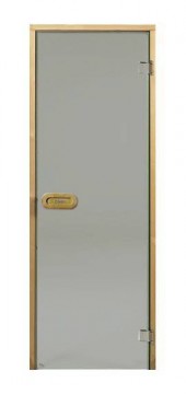 HARVIA STG 9 x 19 (D91902M) 890x1890 mm, Smoky Grey/Pine All-glass sauna door