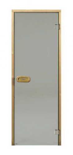 HARVIA STG 9 x 19 (D91902L) 890x1890 mm, Smoky Grey/Alder All-glass sauna door image 1