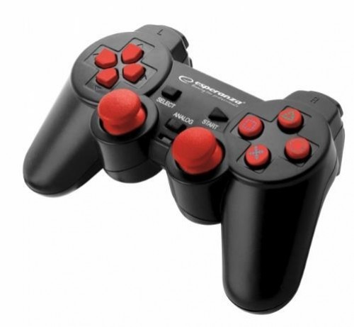 Esperanza EGG106R Gaming Controller Black, Red USB 2.0 Gamepad Analogue / Digital PC, Playstation 2, Playstation 3 image 1