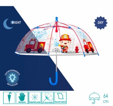 PERLETTI transparent umbrella Fireman 42/8, 15583