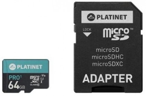 Platinet PRO1 64GB MicroSDHX Class 10 Atmiņas Karte image 1
