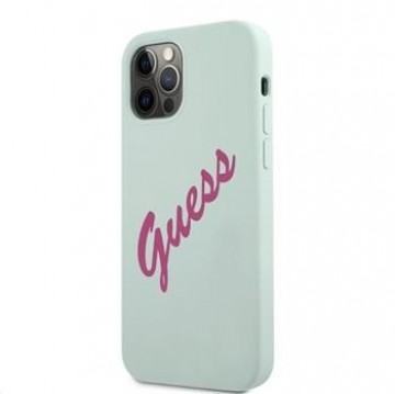 Guess Apple iPhone 12/12 Pro 6.1 Silicone Vintage Fuchsia Script Cover