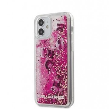 Karl Lagerfeld  iPhone 12 5.4'' Liquid Glitter Charms Cover Pink
