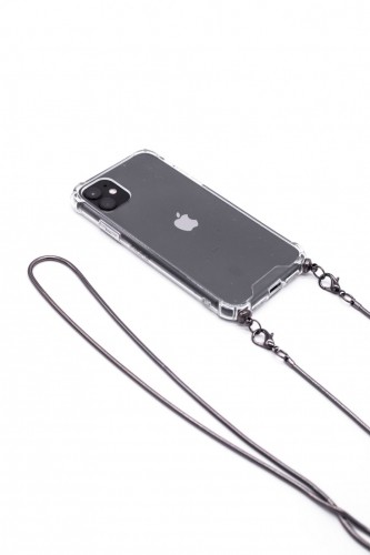 Evelatus Apple iPhone 11 Pro Silicone TPU Transparent with Necklace Strap Pro Space Gray image 1