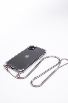 Evelatus Apple iPhone 11 Silicone TPU Transparent with Necklace Strap Silver