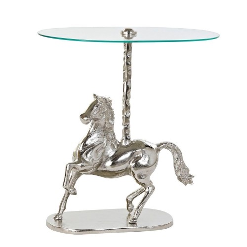 Вспомогательный стол DKD Home Decor Алюминий Стеклянный Лошадь (54 x 39 x 57 cm) image 1