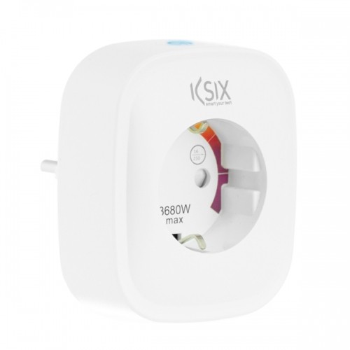 Smart Plug KSIX Smart Energy Slim WIFI 250V Balts image 1