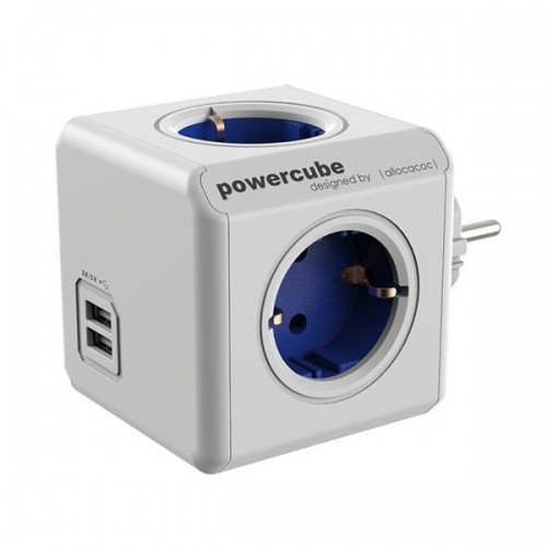 Kontaktdakša ar vairākiem spraudņiem Power Cube Allocacoc USB Balts image 1