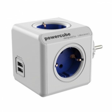 Kontaktdakša ar vairākiem spraudņiem Power Cube Allocacoc USB Balts