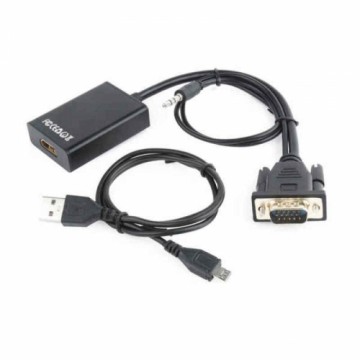 VGA uz HDMI Adapteris ar Audio GEMBIRD Melns