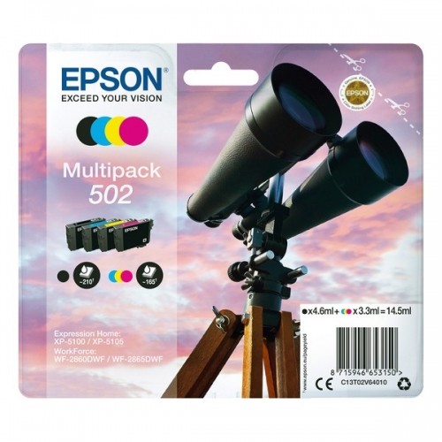 Картридж с оригинальными чернилами (4 штуки) Epson 502 Multipack 14,5 ml image 1