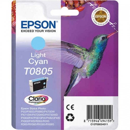 Saderīgs tintes kārtridžs Epson T0805 Ciānkrāsa image 1