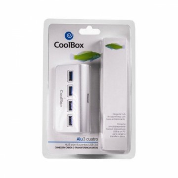 USB Centrmezgls CoolBox COO-HU4ALU3 Alumīnijs (4 Ostas)