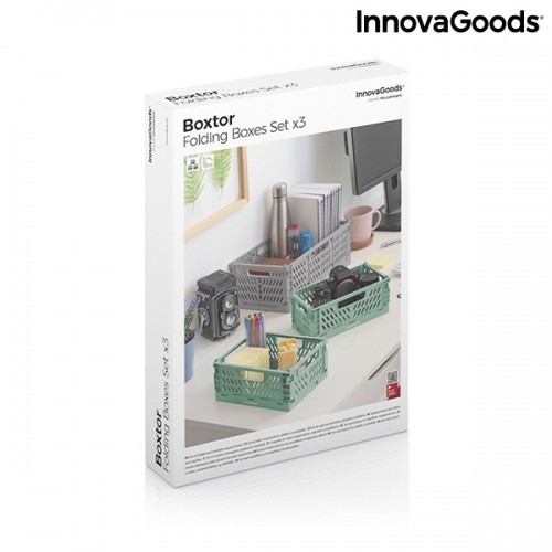 3 salokāmu un sakraujamu organizēšanas kastīšu komplekts Boxtor InnovaGoods image 2