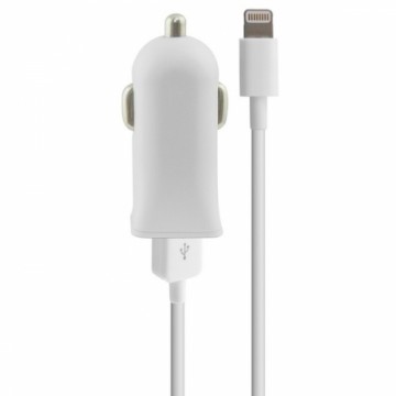USB-зарядное для авто + кабель для быстрой зарядки Lightning MFi Contact 2.1A Белый