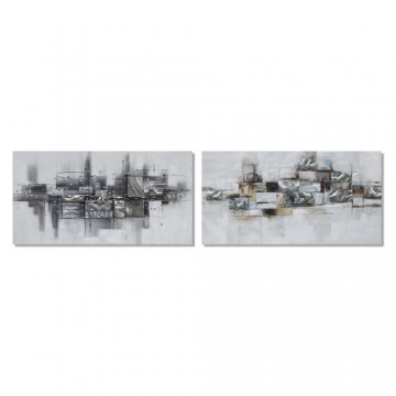 Glezna DKD Home Decor Ciedra Canvas Abstrakts (2 pcs) (120 x 2.8 x 60 cm)