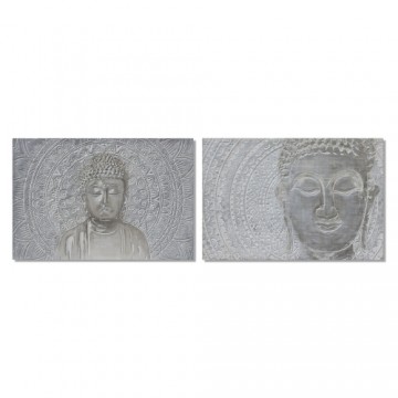 Glezna DKD Home Decor Ciedra Canvas Buda (2 pcs) (120 x 2.8 x 80 cm)