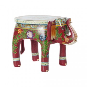 Вспомогательный стол DKD Home Decor Коричневый Разноцветный Акрил Древесина манго Слон (45 x 34 x 34 cm)