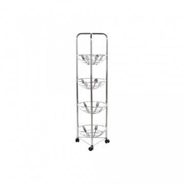 Augļu Bļoda DKD Home Decor Sudrabs Metāls (28 x 28 x 95 cm)
