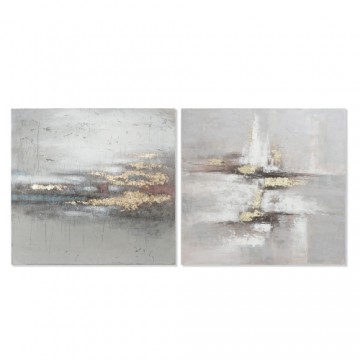 Glezna DKD Home Decor Canvas Abstrakts (2 pcs) (100 x 3.8 x 100 cm)