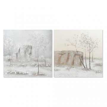 Glezna DKD Home Decor Canvas Koki (2 pcs) (100 x 3.8 x 100 cm)