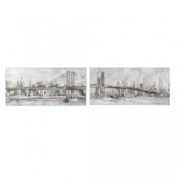 Glezna DKD Home Decor Canvas New York (2 pcs) (150 x 3.8 x 70 cm)