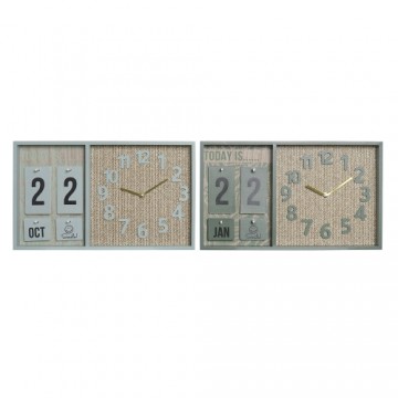 Sienas pulkstenis DKD Home Decor polipropilēns Zaļš Piparmētra Koks MDF (2 pcs) (40 x 5 x 24 cm)