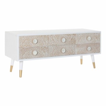 TV mēbeles DKD Home Decor Balts Egle Gaiši brūns (120 x 42 x 50 cm)