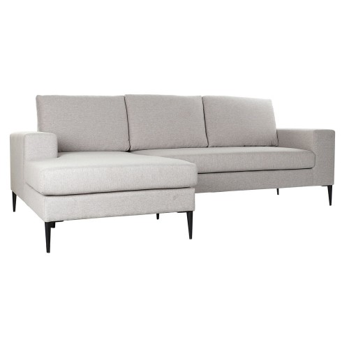 Dīvāns ‘Chaise Longue’ DKD Home Decor Pelēks Poliesters Metāls (240 x 160 x 88 cm) image 1