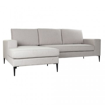 Dīvāns ‘Chaise Longue’ DKD Home Decor Pelēks Poliesters Metāls (240 x 160 x 88 cm)
