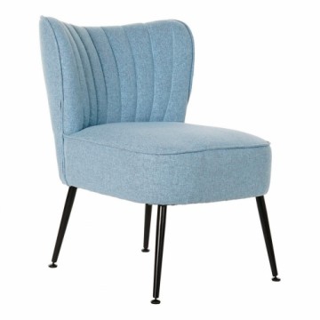 atzveltnes krēsls DKD Home Decor Poliesters Metāls Debesu zils (52 x 64 x 74 cm)