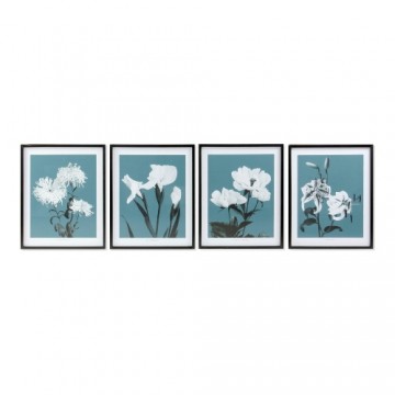 Glezna DKD Home Decor Flowers Цветы (4 pcs) (55 x 2.5 x 70 cm)