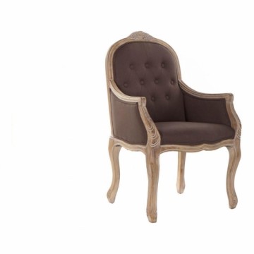 Krēsls DKD Home Decor Lins Kaučuka koks Tumši brūns (63.5 x 49.5 x 102 cm)