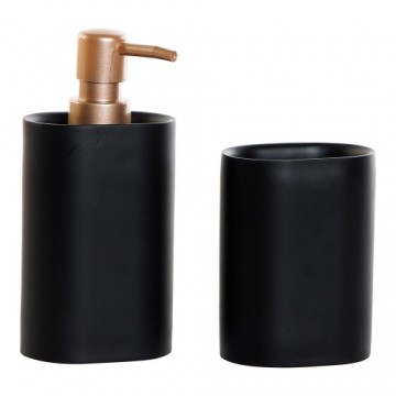 Дозатор DKD Home Decor Чёрный PVC Смола Позолоченный (8.5 x 6 x 18 cm) (8,5 x 6 x 11,5 cm)