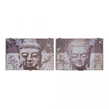 Pārvalks DKD Home Decor Skaitītājs Buda Pelēks Koks MDF (2 pcs) (46.5 x 6 x 31 cm)