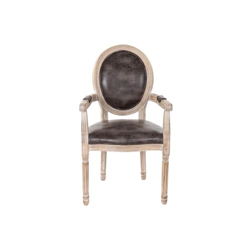 ēdamistabas krēsls DKD Home Decor Brūns Poliuretāns Kaučuka koks (56 x 46 x 96 cm) image 1
