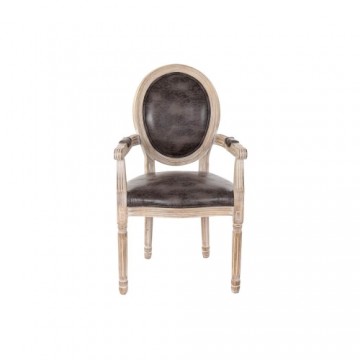 ēdamistabas krēsls DKD Home Decor Brūns Poliuretāns Kaučuka koks (56 x 46 x 96 cm)