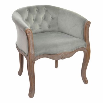 Кресло DKD Home Decor Серый полиэстер древесина каучукового дерева (62 x 58 x 69 cm)