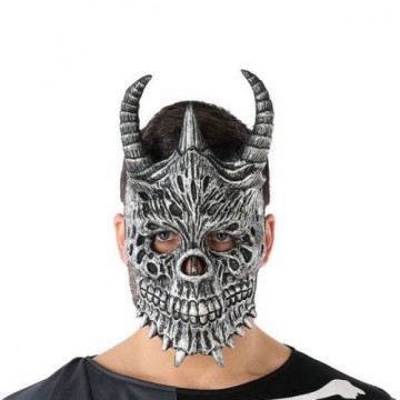 Bigbuy Carnival Maska Halloween Dēmons vīrietis Skelets Pelēks (20 X 33 cm)