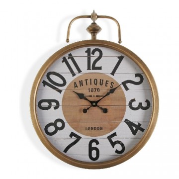Bigbuy Home Sienas pulkstenis Antiques Metāls (6 x 60 x 48 cm)